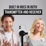 RØDE Wireless ME Dual, Dahili mikrofonlu Kablosuz Mikrofon seti, Gain Assist Teknoloji, 100 metre Menzil - Beyaz
