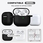 R-fun AirPods 4 için Temizleyici Kitli Kılıf, AirPods için Anahtarlıklı Tam Koruyucu Yumuşak Cilt Silikon Kapak 4 Nesil Kılıf Erkekler Kadınlar için, Apple AirPods 4. Genaration kılıf 2024 ile uyumlu