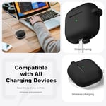 R-fun AirPods 4 için Temizleyici Kitli Kılıf, AirPods için Anahtarlıklı Tam Koruyucu Yumuşak Cilt Silikon Kapak 4 Nesil Kılıf Erkekler Kadınlar için, Apple AirPods 4. Genaration kılıf 2024 ile uyumlu