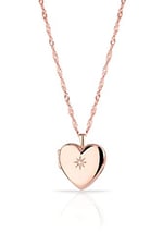 RACHON 925 AYAR GÜMÜŞ KAPAKLI RESİMLİK KALP MADALYON KOLYE Rose Gold RachonNM-617