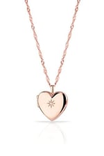 RACHON 925 AYAR GÜMÜŞ KAPAKLI RESİMLİK KALP MADALYON KOLYE Rose Gold RachonNM-617