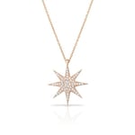 RACHON 925 AYAR GÜMÜŞ SEKİZ KÖŞELİ BEYAZ YILDIZ KOLYE ROSE GOLD RachonNM-407