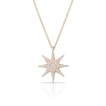 RACHON 925 AYAR GÜMÜŞ SEKİZ KÖŞELİ BEYAZ YILDIZ KOLYE ROSE GOLD RachonNM-407