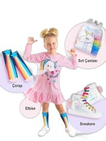 Rainbow Star Kız Çocuk 2li Soket Çorap Takım - Seçenekler: 4-5Y, 8-9Y