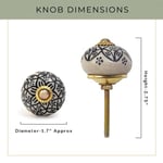 RAJRANG BRINGING RAJASTHAN TO YOU Çok Renkli Seramik Kapı Topuzu Pirinç Mavi Çömlek Çiçek Mutfak Dolap Kapı Dresser Çekin Knob Ile Hint El Yapımı Dolap Topuzları Dolap - 6 Adet Set
