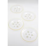 Rakle Fiona 4'lü Cam Pasta Tabağı Seti 19 Cm