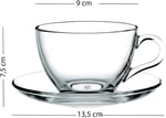 RAKLE Jardin Premium Çay Fincanı Seti - Yeşil Kristal Cam - 2 Parça 240cc Fincan ve Tabak - El İşçiliği Detaylar - Çay Servisi