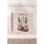 Rakle Marbella Bambu Stantlı 2'li Yağlık-sirkelik Seti Beyaz 200 Cc