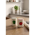Rakle X Bengi Kurtcebe Pomodoro 2'li Tuzluk-biberlik Seti 6 Cm