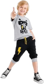 Rakun Erkek Çocuk T-shirt Kapri Şort Takım
