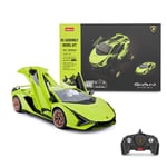 RASTAR RC Araba Kitleri inşa etmek için, 1/18 Lamborghini Sian Supercar Montaj Bina Kiti Uzaktan Kumanda ile, 72 adet, Çocuklar ve Yetişkinler için KÖK Kitleri, yaş 8 +, yeşil