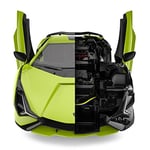 RASTAR RC Araba Kitleri inşa etmek için, 1/18 Lamborghini Sian Supercar Montaj Bina Kiti Uzaktan Kumanda ile, 72 adet, Çocuklar ve Yetişkinler için KÖK Kitleri, yaş 8 +, yeşil