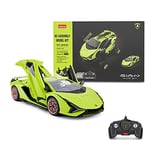 RASTAR RC Araba Kitleri inşa etmek için, 1/18 Lamborghini Sian Supercar Montaj Bina Kiti Uzaktan Kumanda ile, 72 adet, Çocuklar ve Yetişkinler için KÖK Kitleri, yaş 8 +, yeşil