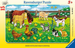 Ravensburger 60467 Puz Çayırda Hayvanlar, 15 Parça