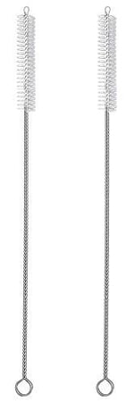 RawNori 2 İçme Saman Temizleme Fırçası UZUN - Paslanmaz Çelik İçecek Pipetleri için Kıl Temizleyici Cam Yıkama İçin Ağır Hizmet Fırçaları Silikon Metal Pipetler Çaydanlık Bacalı Mini Mikro Şişe