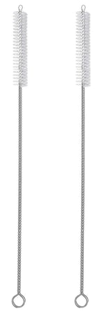 RawNori 2 İçme Saman Temizleme Fırçası UZUN - Paslanmaz Çelik İçecek Pipetleri için Kıl Temizleyici Cam Yıkama İçin Ağır Hizmet Fırçaları Silikon Metal Pipetler Çaydanlık Bacalı Mini Mikro Şişe