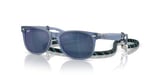 Ray-Ban Junior RJ9052S Yeni Wayfarer Güneş Gözlüğü, Opal Mavi/Mavi Aynalı Mavi, 47 mm