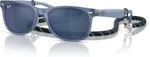Ray-Ban Junior RJ9052S Yeni Wayfarer Güneş Gözlüğü, Opal Mavi/Mavi Aynalı Mavi, 47 mm