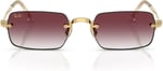 Ray-Ban RB 3928 0018H 54 A$AP ROCKY Unisex Dikdörtgen Gold Metal Güneş Gözlüğü