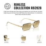 Ray-Ban RB 3928 001S2 54 A$AP ROCKY Unisex Dikdörtgen Gold Aynalı Metal Güneş Gözlüğü