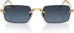 Ray-Ban RB 3928 001S2 54 A$AP ROCKY Unisex Dikdörtgen Gold Aynalı Metal Güneş Gözlüğü