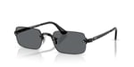 Ray-Ban RB 3928 00281 54 A$AP ROCKY Unisex Polarize Dikdörtgen Siyah Metal Güneş Gözlüğü