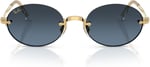 Ray-Ban RB 3929 001S2 54 A$AP ROCKY Unisex Oval Gold Aynalı Metal Güneş Gözlüğü