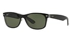 Ray-Ban RB2132 Yeni Wayfarer Kare Güneş Gözlüğü, Şeffaf/Polarize Yeşil üzerine Siyah, 55 mm