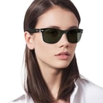 Ray-Ban RB2132 Yeni Wayfarer Kare Güneş Gözlüğü, Şeffaf/Polarize Yeşil üzerine Siyah, 55 mm