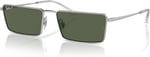 Ray-Ban Unisex Güneş Gözlüğü Gümüş Çerçeve, Mavi Lensler, 59MM