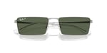 Ray-Ban Unisex Güneş Gözlüğü Gümüş Çerçeve, Mavi Lensler, 59MM