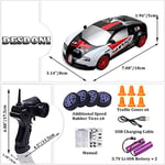 RC Drift Araba Uzaktan Kumanda Araba 2.4GHz 1:24 Ölçekli 4WD 15KM/H Yüksek Hızlı Model Araç LED Işıkları Sürüklenen Lastik Yarışı Spor Oyuncak Araba Yetişkin Erkek Kız Çocuklar için Hediye 2 Adet Şarj