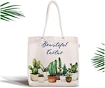 RealHomes Beautiful Cactus Desenli Dijital Baskılı Fermuarlı Kumaş Çanta Canta-2033, CANTA-2033