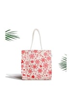 RealHomes Beyaz Zeminde Christmas Temalı Özel Tasarım Fermuarlı Kumaş Çanta Canta-3027, CANTA-3027