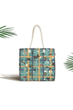 RealHomes Kadın Dijital Baskılı Modern Fermuarlı Plaj Çantası, Canta-5736