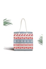 RealHomes Kanaviçe Yılbaşı Özel Tasarım Dijital Baskılı Fermuarlı Kumaş Çanta Canta-3068, CANTA-3068