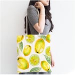 RealHomes Limon Desenli Dijital Baskılı Fermuarlı Modern Kumaş Çanta Canta-758, CANTA-758
