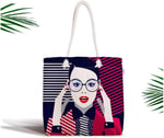 RealHomes Pop Art Mujer Elegante Tasarımlı Dijital Baskılı Fermuarlı Kumaş Çanta Canta-3360, CANTA-3360