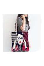 RealHomes Pop Art Mujer Elegante Tasarımlı Dijital Baskılı Fermuarlı Kumaş Çanta Canta-3360, CANTA-3360