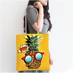 RealHomes Pop Art Temalı Ananas Özel Tasarım Fermuarlı Kumaş Çanta Canta-3178, CANTA-3178