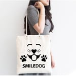RealHomes Smiledog Motifli Dijital Baskılı Modern Fermuarlı Plaj Çantası, Canta-5671