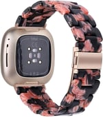 Reçine Bileklik Fitbit Versa 3 Bantlar/Fitbit Versa Sense Bantları ile Uyumlu, Kadın Erkek Hafif Bileklik Kayışı Paslanmaz Çelik Metal Tokalı