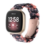 Reçine Bileklik Fitbit Versa 3 Bantlar/Fitbit Versa Sense Bantları ile Uyumlu, Kadın Erkek Hafif Bileklik Kayışı Paslanmaz Çelik Metal Tokalı