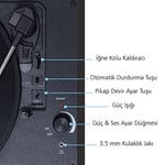 Record Master T310ch Şarj ve Bluetooth Özellikli Pikap - 33, 45, 78 (T310CH Siyah) - Seçenekler: T310CH Siyah, T310CH Kahverengi, T310CH Kırmızı, T310CH Mavi