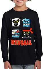 Red Ball Uzun Kol Çocuk Tişört Siyah Unisex Kesim