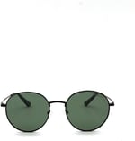 REDBERRY Marka RB 2102 C3 Unisex,OVAL,METAL,SİYAH Çerçeve ORGANİK,YEŞİL Cam 54 Ekartman Güneş Gözlüğü