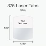 Redi-Tag Lazer Yazıcı Uyumlu İndeks Etiketleri, 2,9 x 3,2 cm, Beyaz, 375 Adet - Seçenekler: 1 1/8 x 1 1/4 - 100 Sekmeler, 1 1/8 x 1 1/4 - 375 Sekmeler