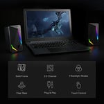 Redragon GS510 Waltz RGB masaüstü hoparlörler, LED arka aydınlatmalı 2.0 kanallı PC stereo hoparlörler, gelişmiş bas ve kolayca erişilebilen ses kontrolü, USB ve 3,5 mm kablo ile