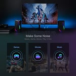 Redragon GS510 Waltz RGB masaüstü hoparlörler, LED arka aydınlatmalı 2.0 kanallı PC stereo hoparlörler, gelişmiş bas ve kolayca erişilebilen ses kontrolü, USB ve 3,5 mm kablo ile