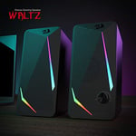 Redragon GS510 Waltz RGB masaüstü hoparlörler, LED arka aydınlatmalı 2.0 kanallı PC stereo hoparlörler, gelişmiş bas ve kolayca erişilebilen ses kontrolü, USB ve 3,5 mm kablo ile